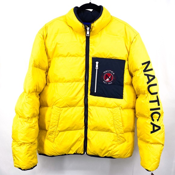 NAUTICA Men’s Tempasphere Puffer Jacket in Yellow - Picture 4 of 12